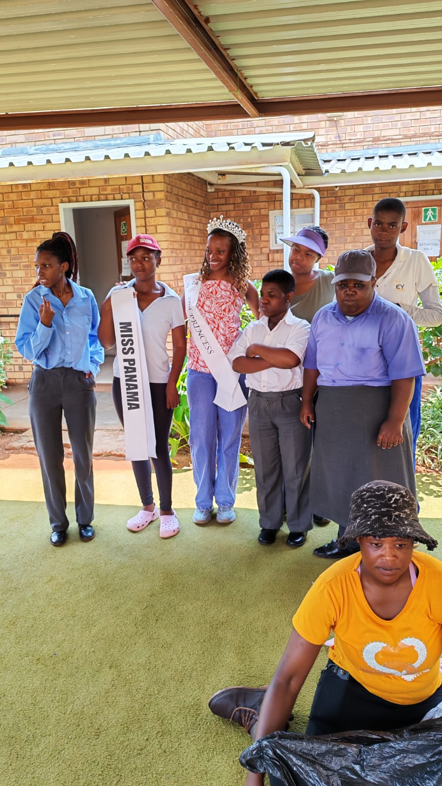 Community members in traditional attire at Tshepong Centre