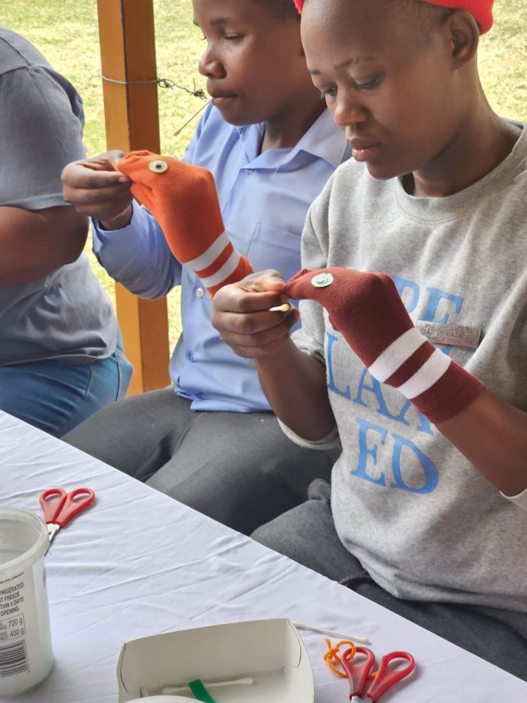 Children doing art and craft activities